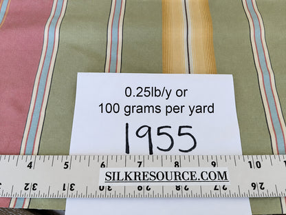 Travers Summer Days Silk Stripe Rainbow Watermelon Red Pink Meadow Green Yellow Gold - By the yard