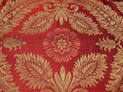3y Coraggio Silk Heavy Lampas Artichoke Renaissance Crimson Red Gold B17-19