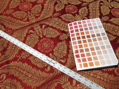 3y Coraggio Silk Heavy Lampas Artichoke Renaissance Crimson Red Gold B17-19