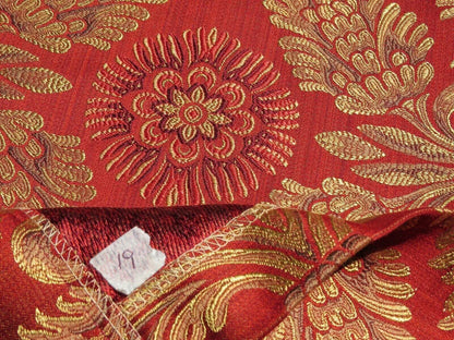 3y Coraggio Silk Heavy Lampas Artichoke Renaissance Crimson Red Gold B17-19