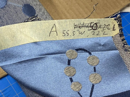 Scalamandre Neoclassical Meuse Ornamental Silver &amp; Blue Silk Pearl Peacock Piece A