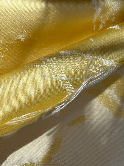 Beacon Hill 1.85Y Bocelli Aria Damask in Lemoncello 100% Silk Sparkling Yellow Gold White MSRP$200+/YD