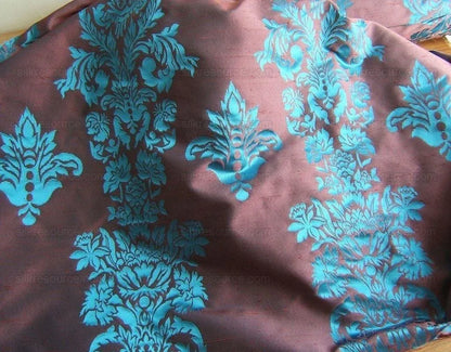 By Yard Scalamandre Chenault Renaissance 100%silk Lampas Royal Blue