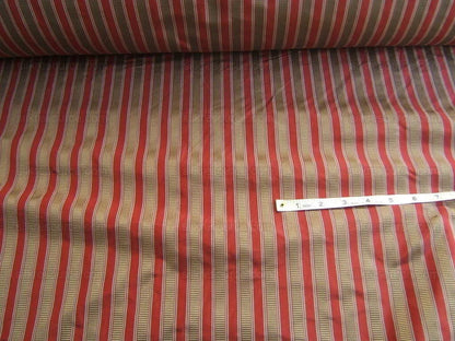 2.6Y Scalamandre 100% silk Shirred Stripe Persimmon Red Bronze Luxurious Timeless MSRP USD 363/Y minor defects