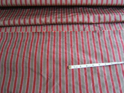 1.3y Scalamandre 100%silk Shirred Stripe Red Bronze MSRP USD363/Y