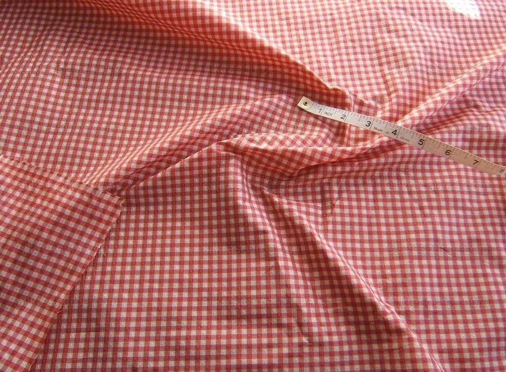 Scalamandre "dorine" 100%silk Red And White Minicheck Gingham