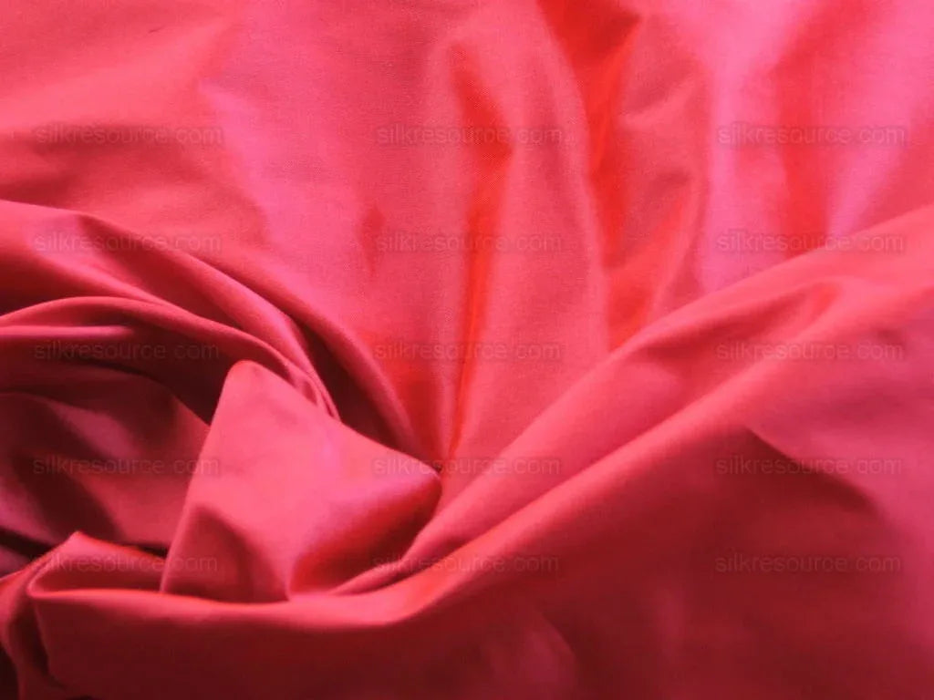 By yard Scalamandre 100% silk Taffeta Rose Pink With Hot Crimson Red Shot