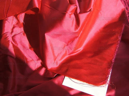 By yard Scalamandre 100% silk Taffeta Rose Pink With Hot Crimson Red Shot