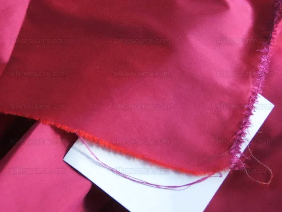 By yard Scalamandre 100% silk Taffeta Rose Pink With Hot Crimson Red Shot