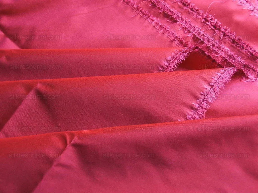 By yard Scalamandre 100% silk Taffeta Rose Pink With Hot Crimson Red Shot