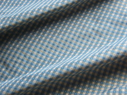 "dorine" 100%silk Blue &white Gingham Mini-check Bty
