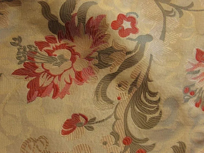 1.25 yards Scalamandre Old World Weavers Louis Xv Silk Lampas Chinese Gold Red Chinoiserie MSRP USD 730/Y circa 1730