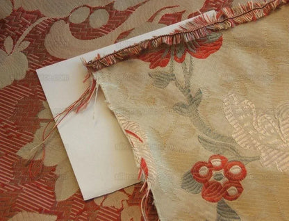 1.25 yards Scalamandre Old World Weavers Louis Xv Silk Lampas Chinese Gold Red Chinoiserie MSRP USD 730/Y circa 1730