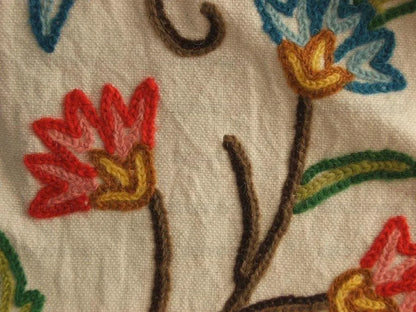Hand-made Crewel 100%wool On Cotton