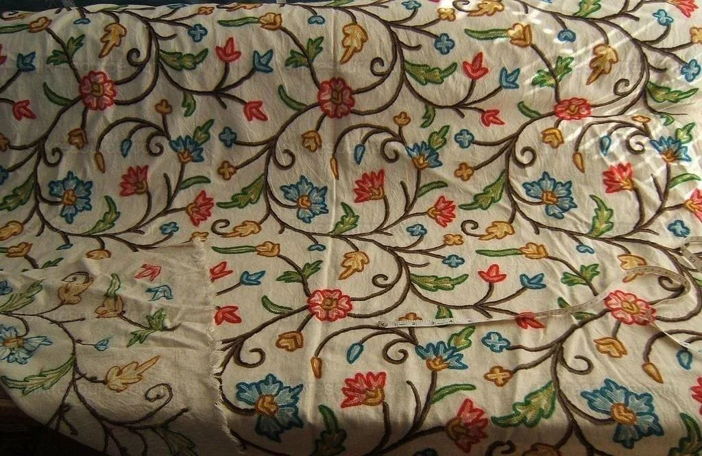 Hand-made Crewel 100%wool On Cotton