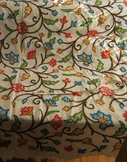 Hand-made Crewel 100%wool On Cotton