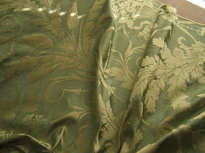 Cowtan &amp; Tout "Dauphin Silk"100% Silk Lampas Baby Green and Ivory Neoclassical Flower Ribbon