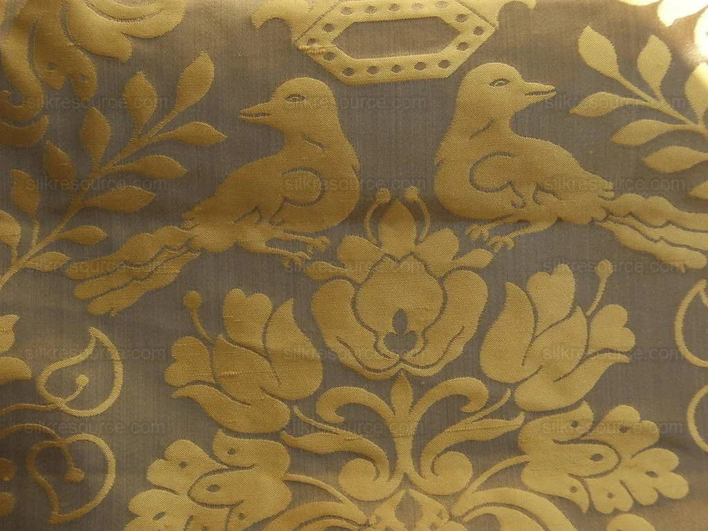 Special Order By yard Scalamandre 100%silk Love Bird Chocolate and Gold MSRP USD 748/Y