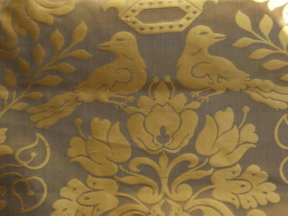 Special Order By yard Scalamandre 100%silk Love Bird Chocolate and Gold MSRP USD 748/Y