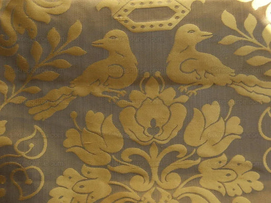 Special Order By yard Scalamandre 100%silk Love Bird Chocolate and Gold MSRP USD 748/Y