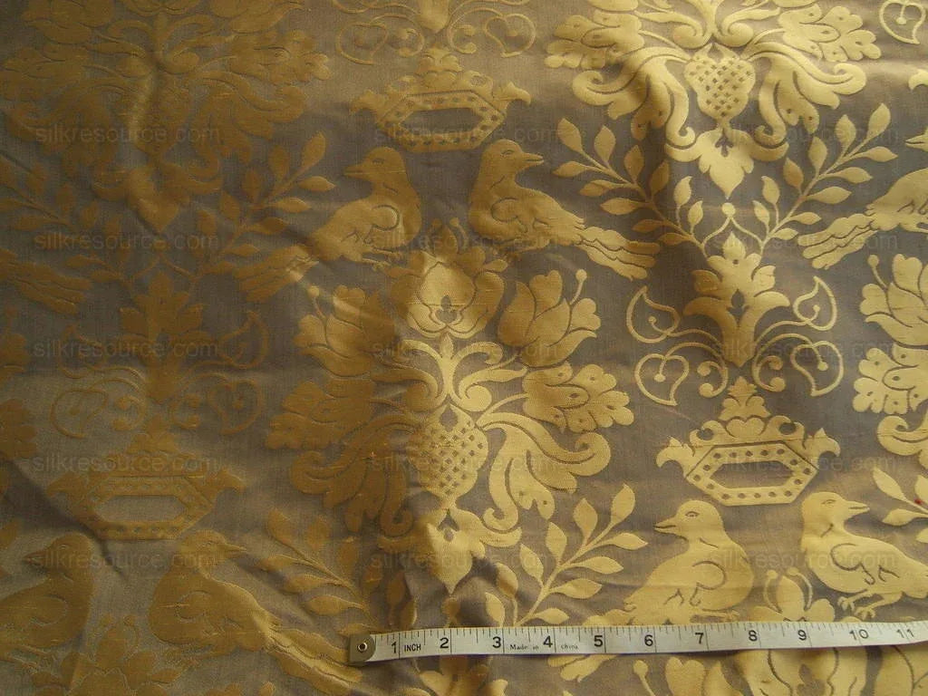 Special Order By yard Scalamandre 100%silk Love Bird Chocolate and Gold MSRP USD 748/Y
