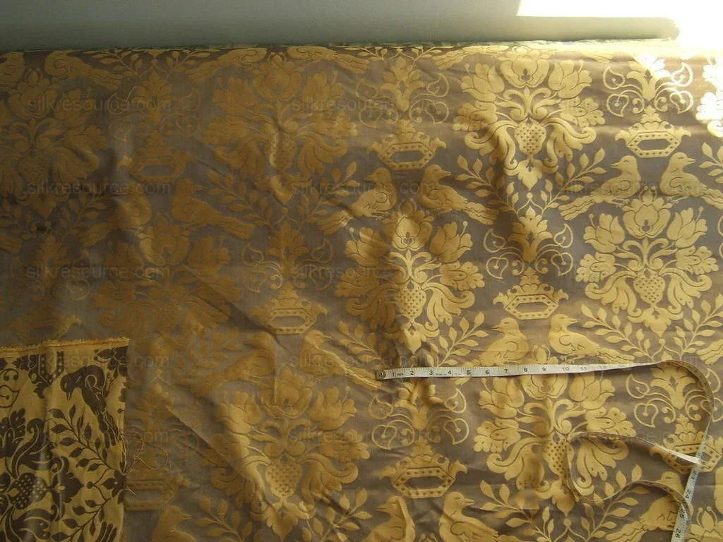 Special Order By yard Scalamandre 100%silk Love Bird Chocolate and Gold MSRP USD 748/Y