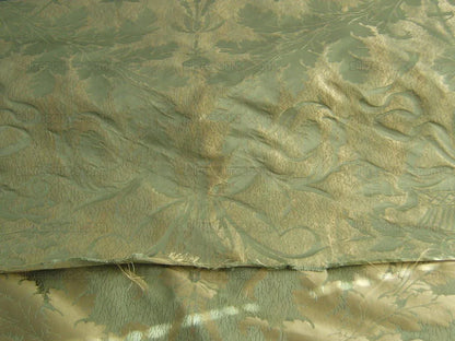 Cowtan &amp; Tout "Dauphin Silk"100% Silk Lampas Baby Green and Ivory Neoclassical Flower Ribbon