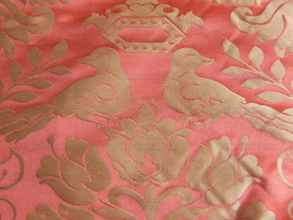 Scalamandre 100%silk Love Bird Rose Pink Melon Red MSRP USD 664/Y