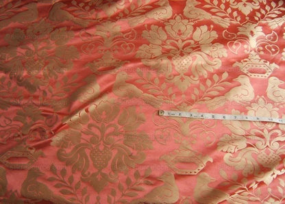 Scalamandre 100%silk Love Bird Rose Pink Melon Red MSRP USD 664/Y