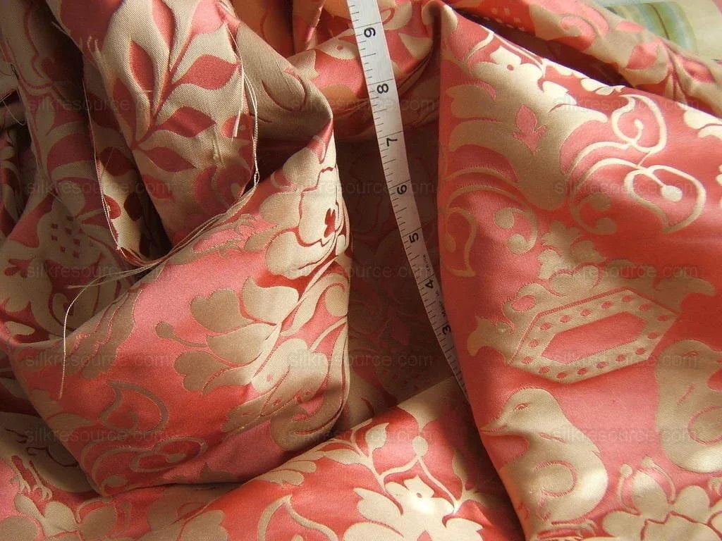 Scalamandre 100%silk Love Bird Rose Pink Melon Red MSRP USD 664/Y