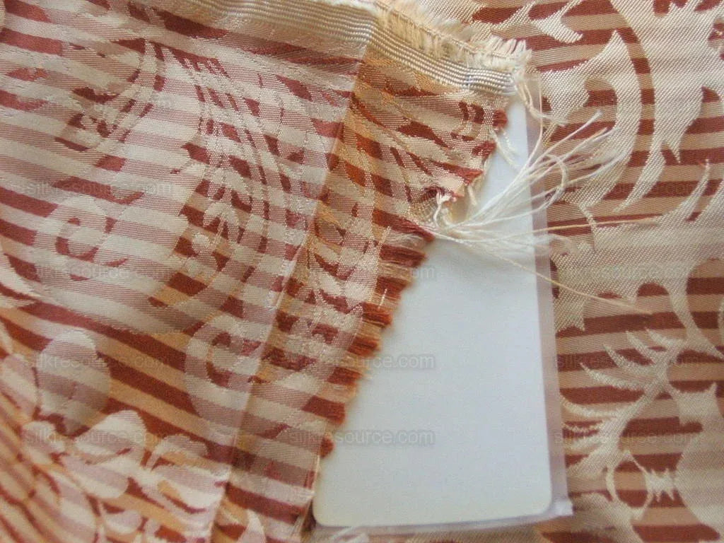 Scalamandre100%silk "colette" Copper And Ivory