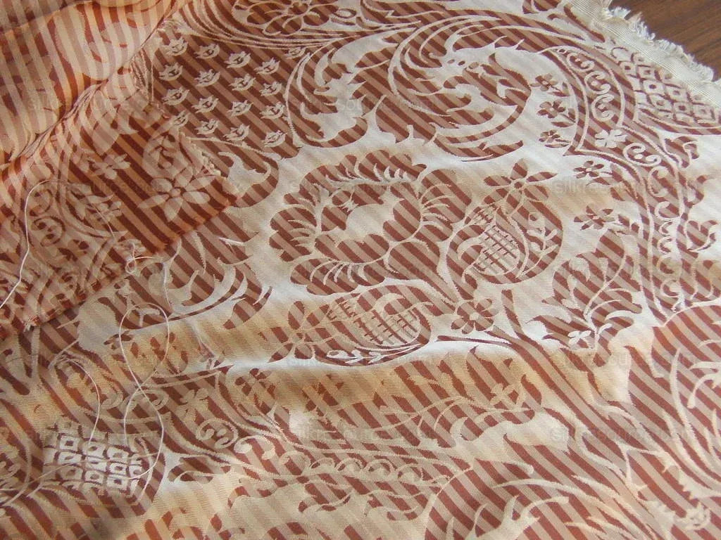 Scalamandre100%silk "colette" Copper And Ivory