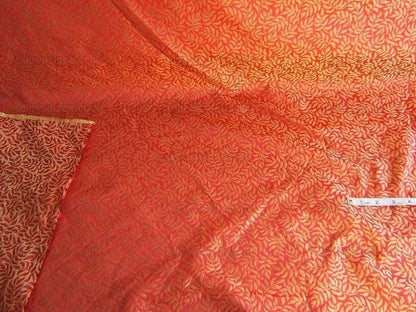 Scalamandre 100%silk Jarquard Mini Foliage Red & Gold Yellow