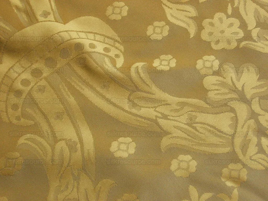 Regency  100%silk Damask Yellow Gold