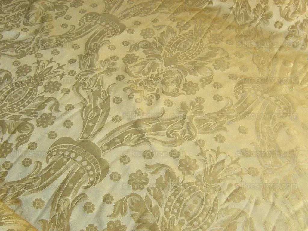 Regency  100%silk Damask Yellow Gold