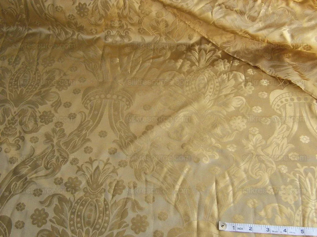 Regency  100%silk Damask Yellow Gold
