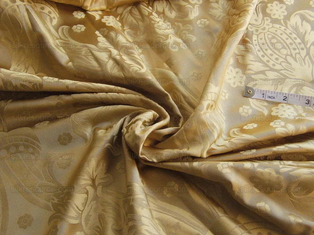 Regency  100%silk Damask Yellow Gold