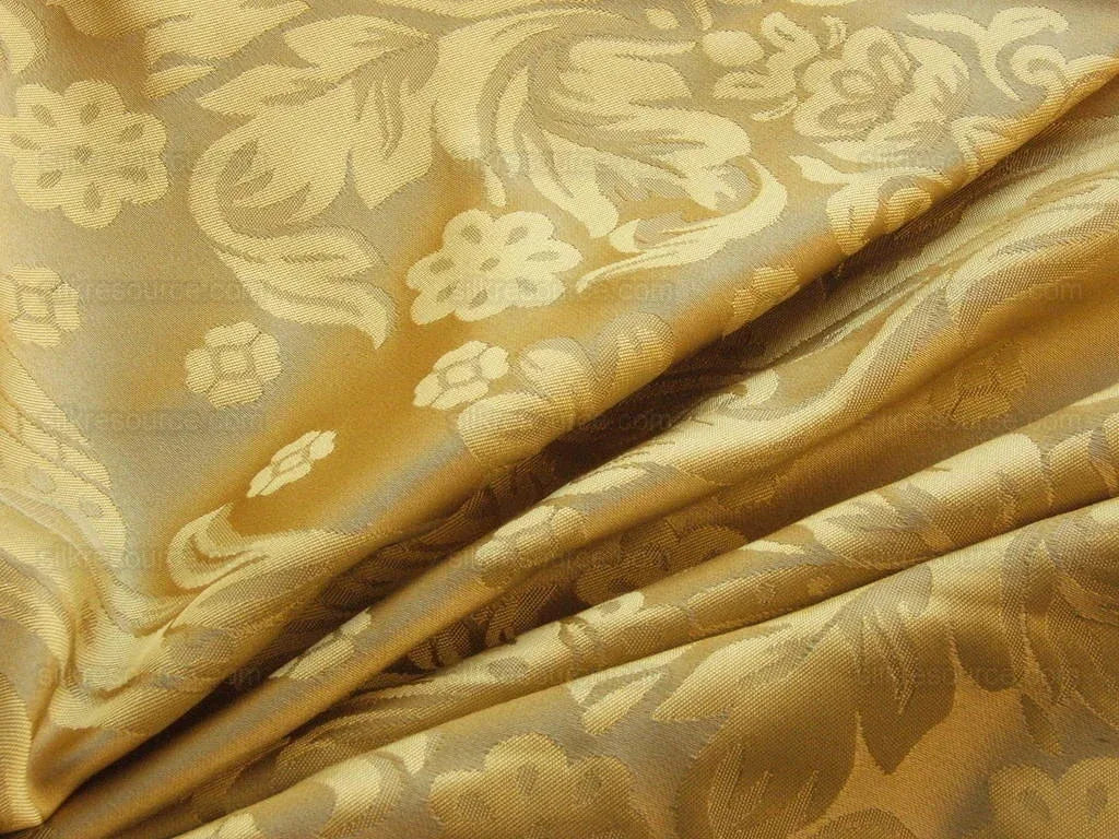 Regency  100%silk Damask Yellow Gold