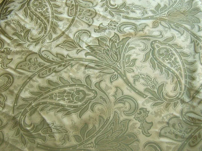 100%silk Damask Paisley Damask Sage Silver