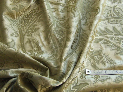 100%silk Damask Paisley Damask Sage Silver