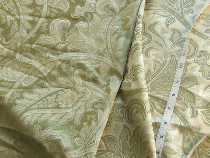 100%silk Damask Paisley Damask Sage Silver