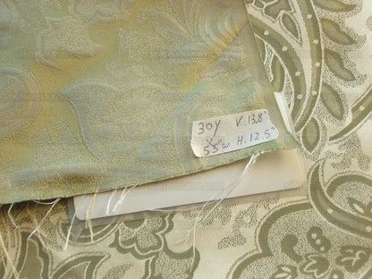100%silk Damask Paisley Damask Sage Silver