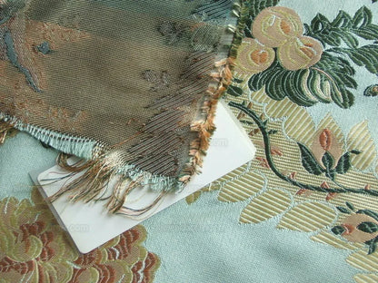 by yard French Documentary Design Palais Brocade100%silk Lampas Teal Blue