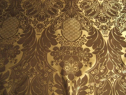 Beacon Hill Classy Chippendale 100%silk Brocade Chocolate