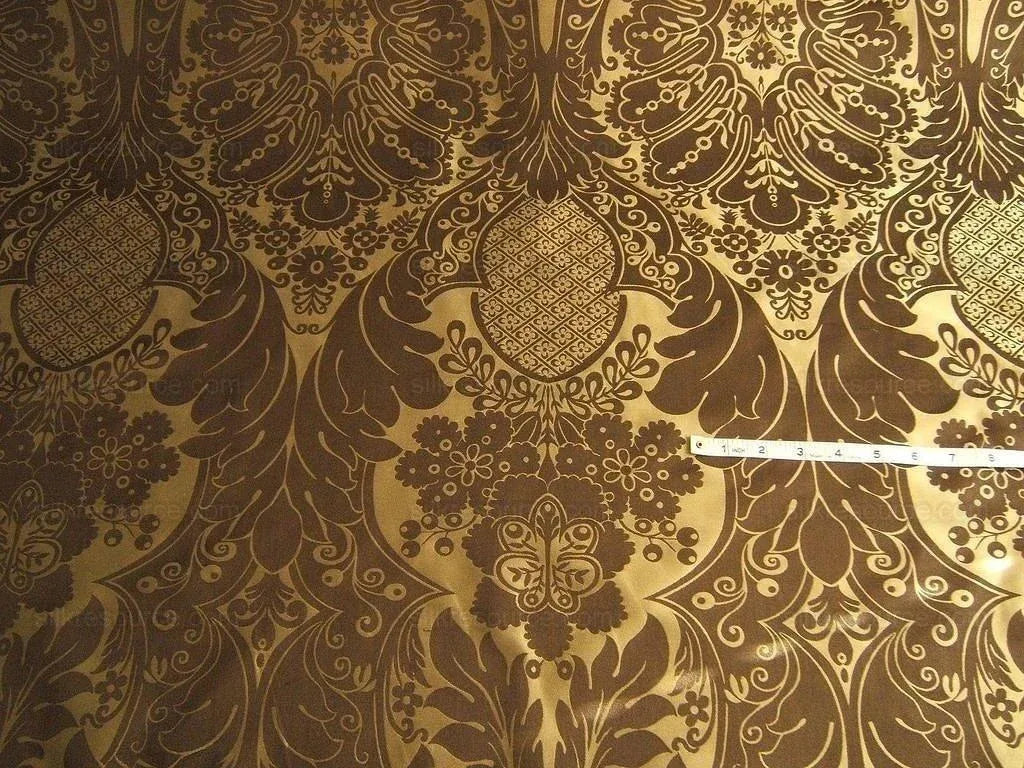 Beacon Hill Classy Chippendale 100%silk Brocade Chocolate