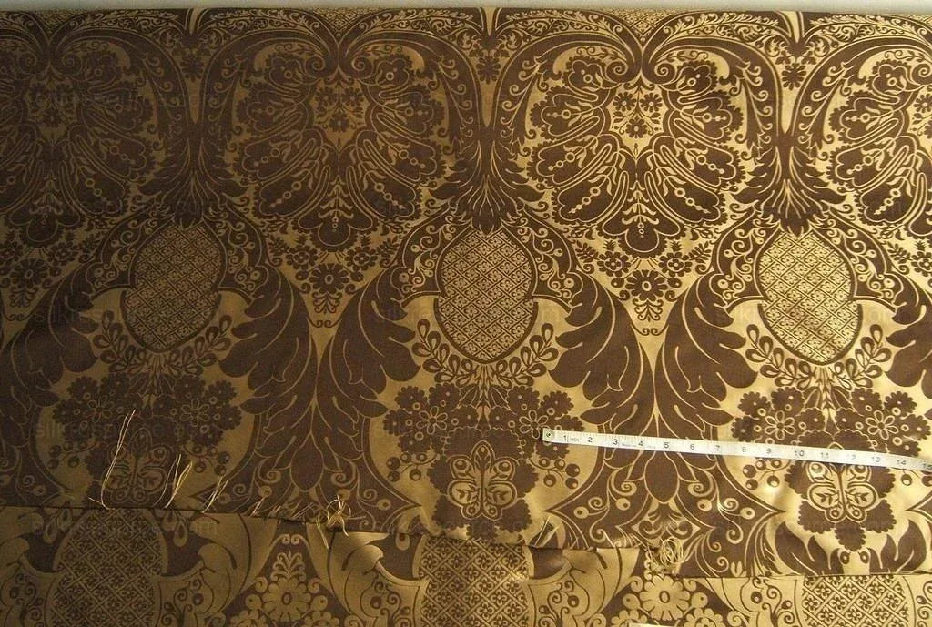 Beacon Hill Classy Chippendale 100%silk Brocade Chocolate