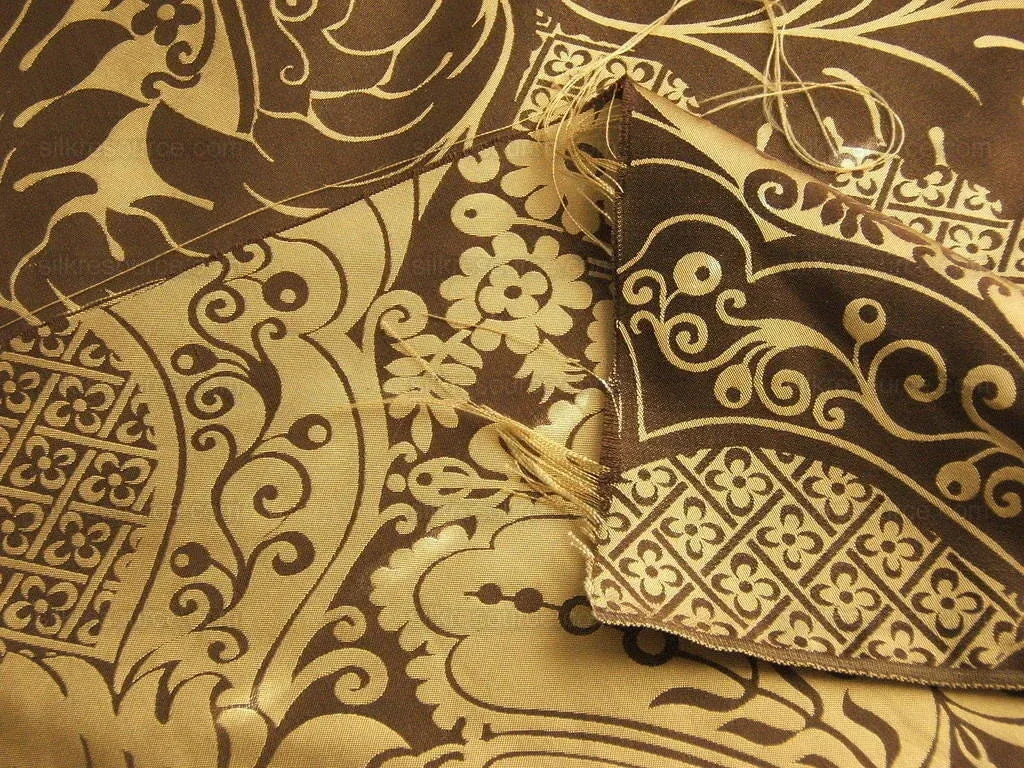 Beacon Hill Classy Chippendale 100%silk Brocade Chocolate