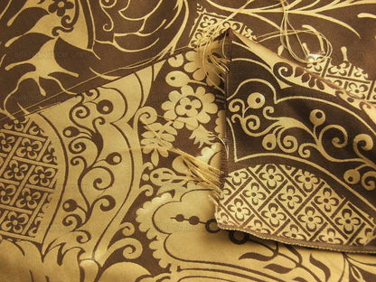 Beacon Hill Classy Chippendale 100%silk Brocade Chocolate