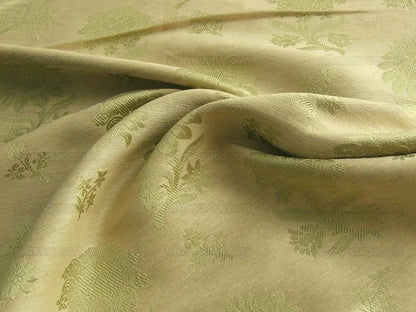 Baranzelli Italy Silk+linen Brocade Pea Green & Cream