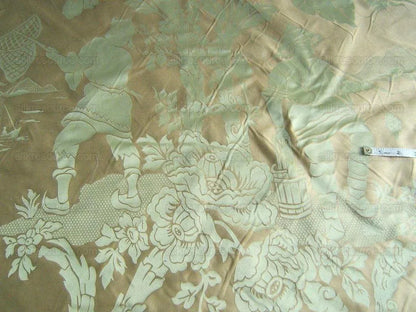 Scalamandre Yang Tze Chinoisery Silk Toile Pea Celadon MSRP USD 259/